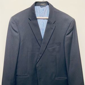 Tommy Hilfiger Men's Blue Striped Piece Suit Jacket 40 Pants 36x28